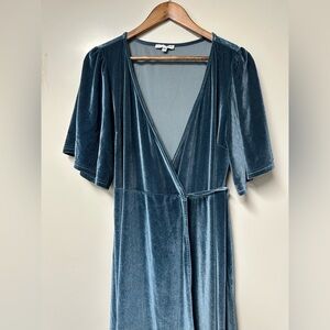 BalticBorn Blue velvet wrap dress XXL